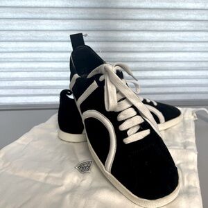 Toteme Leather-trimmed suede sneakers